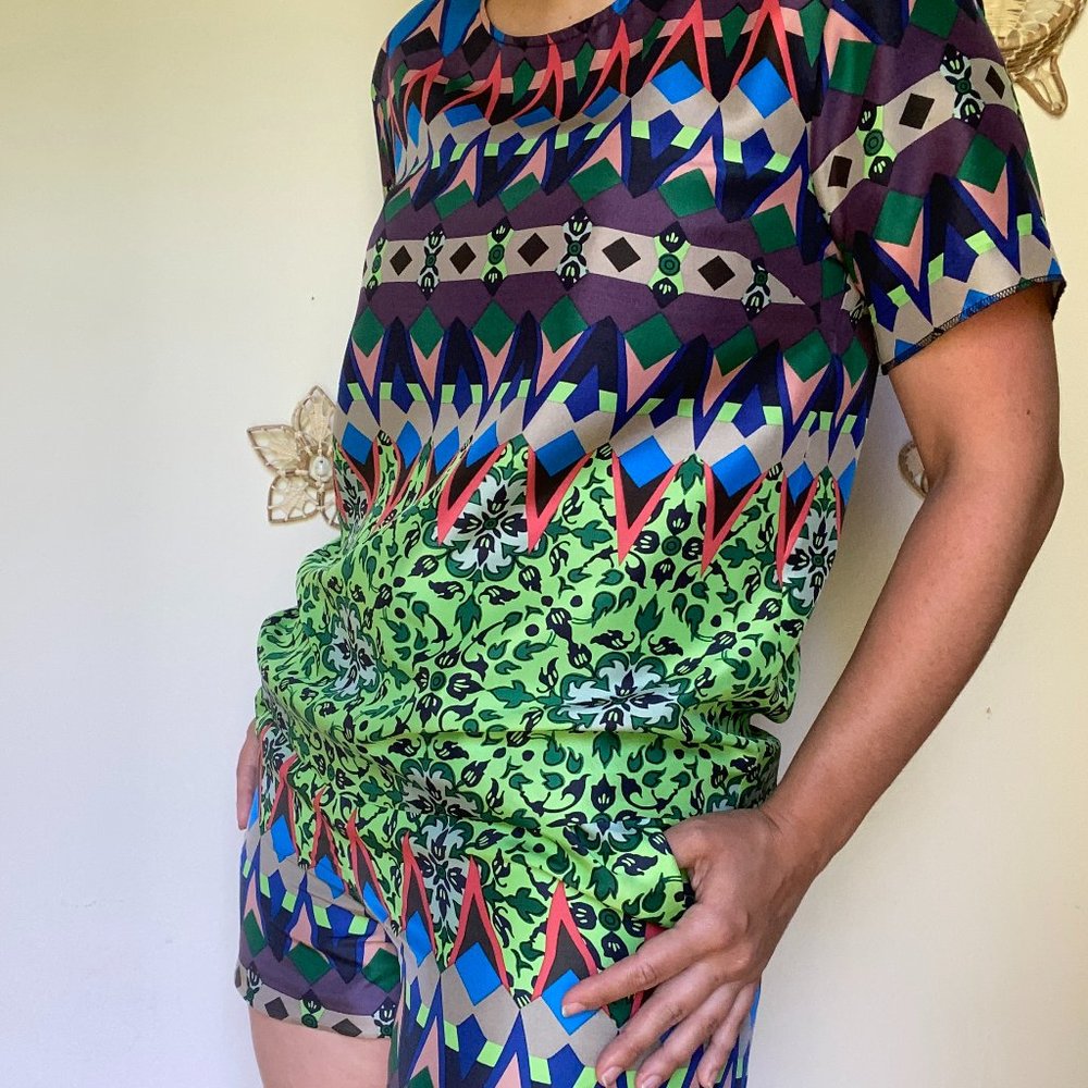 j. crew silk printed set